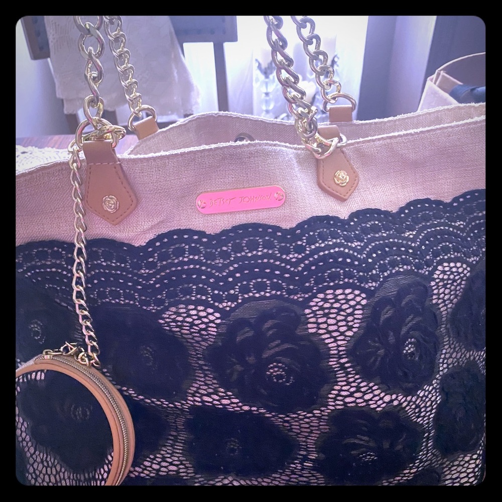 Betsy Johnson tote with coin purse